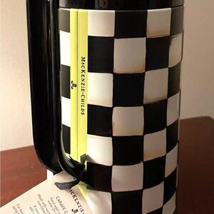 mackenzie childs brand new carafe - courtly check designer retired rare htf